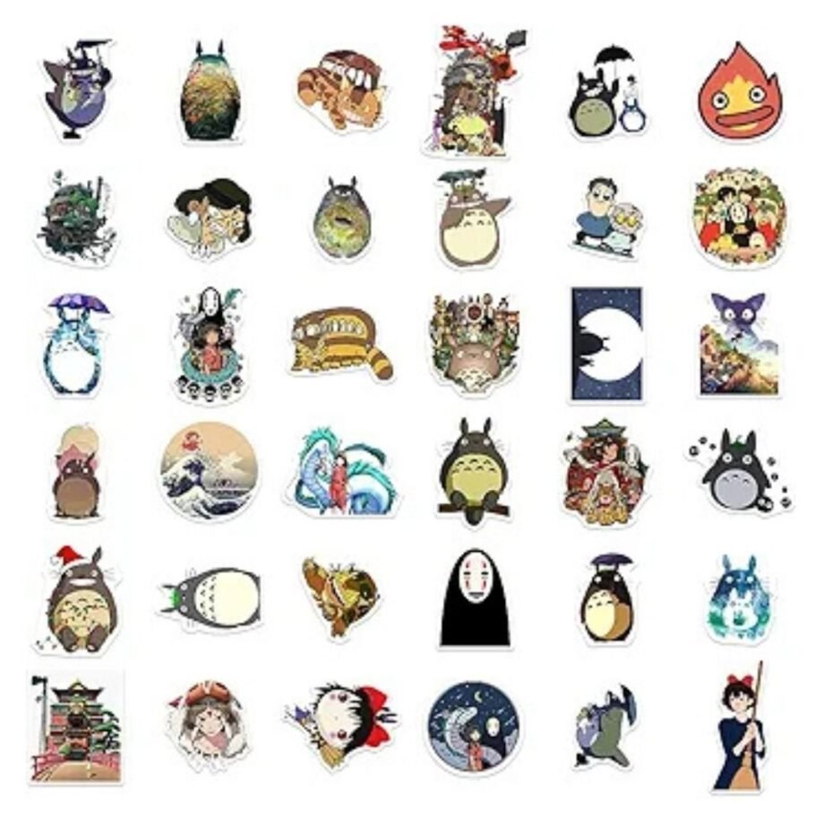 Agan Studio Ghibli Stickers 100pcs Waterproof Vinyl Anime Stickers for Kids Teens Adult Skateboard Computer Laptop