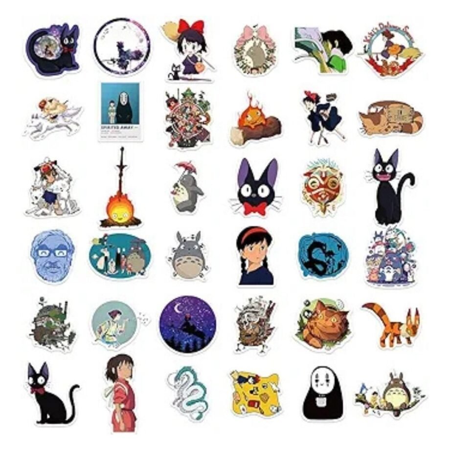 Agan Studio Ghibli Stickers 100pcs Waterproof Vinyl Anime Stickers for Kids Teens Adult Skateboard Computer Laptop