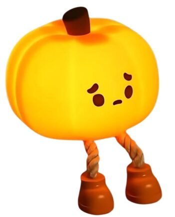 NexusMind Pumpkin Pal LED Night Light – Cute Silicone Lamp with Adjustable Brightness, Timer & Soft Glow for Kids & Adults