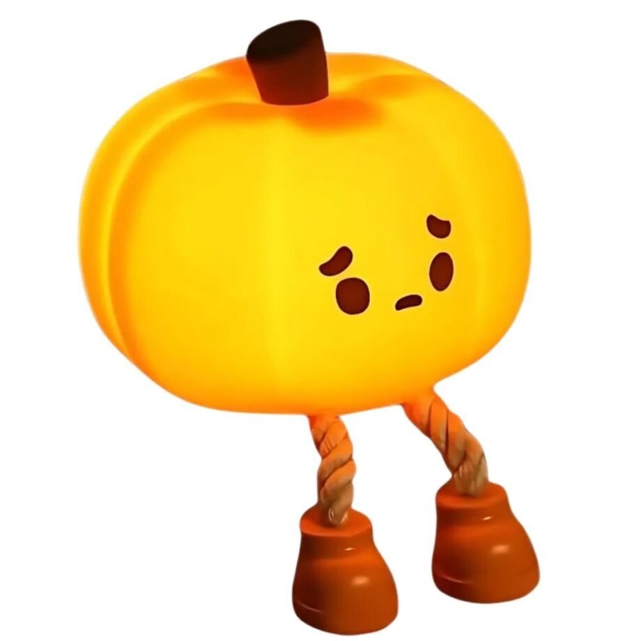 NexusMind Pumpkin Pal LED Night Light – Cute Silicone Lamp with Adjustable Brightness, Timer & Soft Glow for Kids & Adults