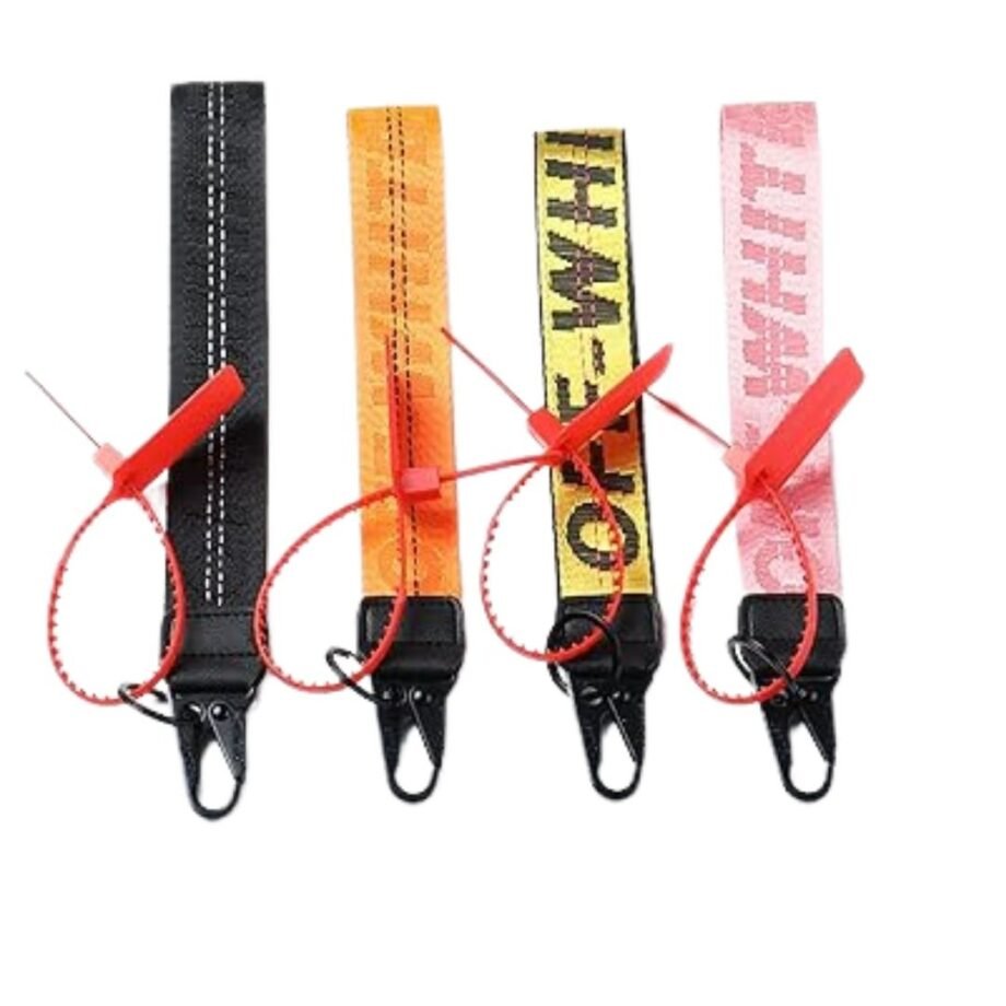 LUVEHANDICRAFT Classic Keychain, Lanyard Keychain, White Wristlet Keychain Lanyard for Keys Can Hang Key,Wallet,Jeans Decoration,Black