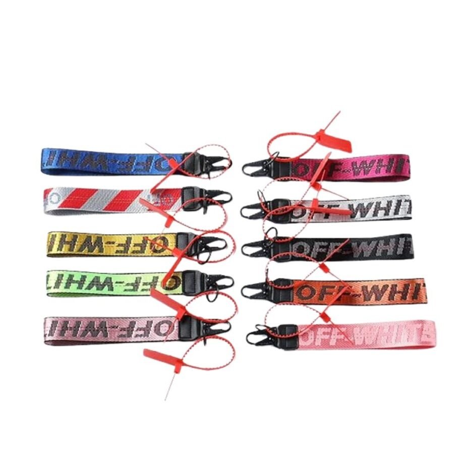LUVEHANDICRAFT Classic Keychain, Lanyard Keychain, White Wristlet Keychain Lanyard for Keys Can Hang Key,Wallet,Jeans Decoration,Black